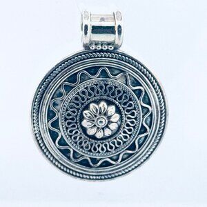 Vintage Sterling Silver 925 Mandala Pendant by Doug Paulus India 19.6g Estate